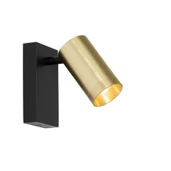 Applique murale noire avec or réglable avec interrupteur - Jeana Luxe