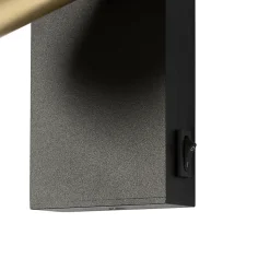 Applique murale noire avec or réglable avec interrupteur - Jeana Luxe