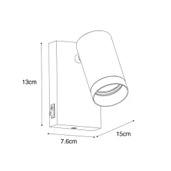 Applique murale noire avec or réglable avec interrupteur - Jeana Luxe