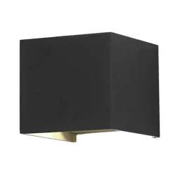 Applique Murale Noire Design LED 6W IP54 Carré - Blanc Neutre 4000K - 5500K - SILAMP