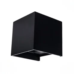 Applique Murale Noire Design LED 6W IP54 Carré - Blanc Neutre 4000K - 5500K - SILAMP