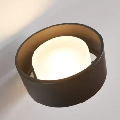 Applique murale noire en métal avec tête ronde LED - Prins