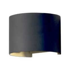 Applique Murale Noire LED 6W IP54 Forme Arrondie - Blanc Neutre 4000K - 5500K - SILAMP