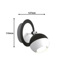 Applique Murale Orientable Noire et Blanche en Saillie pour Ampoule GU10 - SILAMP