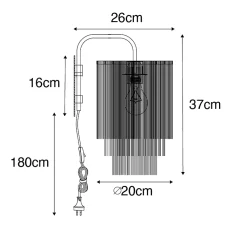 Applique murale orientale dorée avec abat-jour crème à franges - Franxa