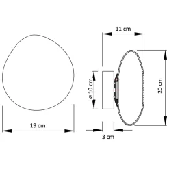 Applique murale ou petit plafonnier blanc verre opalin - Veglia