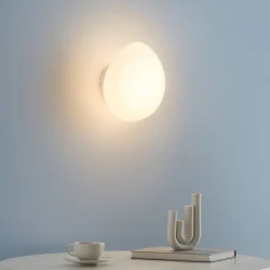 Applique murale ou petit plafonnier blanc verre opalin - Veglia