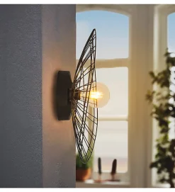 Applique murale ou plafonnier Anja métal noir compatible LED