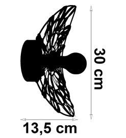 Applique murale ou plafond Flora métal noir rotin naturel compatible LED