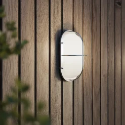 Applique murale oval Vallen E27 IP44 GoodHome chrome