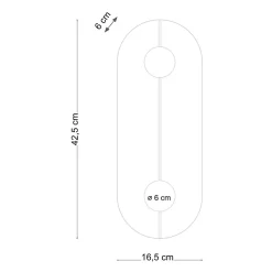 Applique murale ovale dorée LED avec abat-jour en albâtre - Calizia