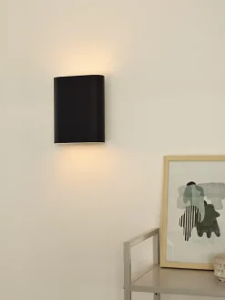 Applique murale OVALIS en métal avec 2xE14 - Noir - Lucide