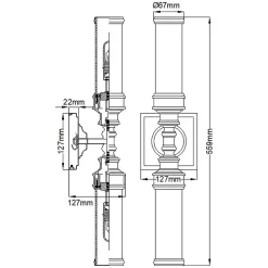 Applique murale Payne 2 lumières