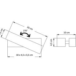 Applique murale pivotante noire LED - Salvi