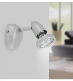 Applique murale Plafonnier gris satiné 1 lumière orientable et inclinable 50W G10