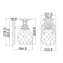 Applique murale Plantation 1 lumière - Nickel antique poli