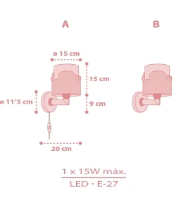 Applique murale pour enfant Whale Dreams Baleine rose