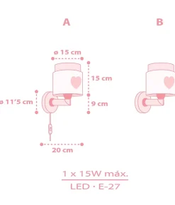 Applique murale pour enfant Baby Dreams Coeur rose