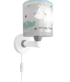 Applique Murale Pour Enfant Rhino & Croco Rhinocéros et Crocodile