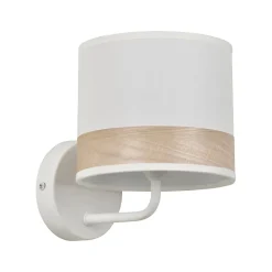 Applique murale Raito E14 40W IP20 L.15xl.19xP.19cm métal et coton blanc Corep
