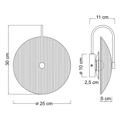 Applique murale ronde en verre opale avec base dorée élégante - Esmée