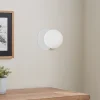 Applique murale ronde en verre et métal blanc Ø20cm G9 IP20 33W Corep