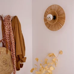 Applique murale ronde intérieur en raphia Bellflower Ø38cm E27 28W GoodHome