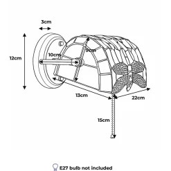 Applique murale rétro en verre style tiffany libellule en cristal mosaïque jaune avec support en laiton, E27