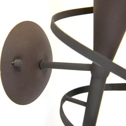 Applique murale rustique brun rouille avec verre crème - Castle