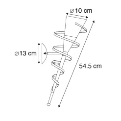 Applique murale rustique brun rouille avec verre crème - Castle
