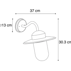 Applique murale rustique intelligente anthracite IP44 avec WiFi E27 - Kansas