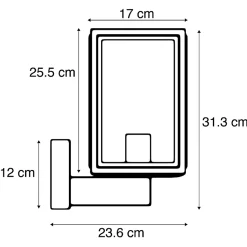 Applique murale rustique noire IP44 - Sutton Up