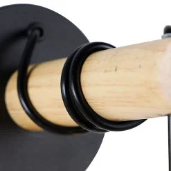 Applique murale rustique noire avec bois - Dami Frame