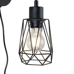 Applique murale rustique noire avec bois - Dami Frame