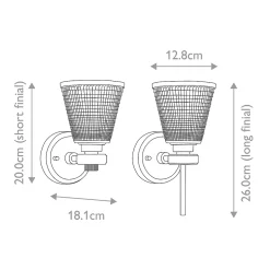 Applique murale Salle de Bain Gunnislake 1Lt - Laiton blanc vieilli