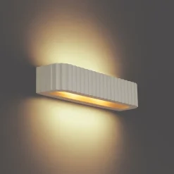 Applique murale scandinave beige rectangulaire 2 lumières - Plaster