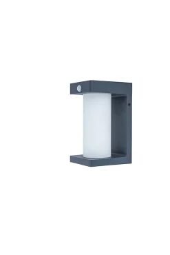 Applique murale solaire à détection Geotube LED intégrée 150lm IP54 GoodHome gris anthracite