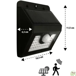 Applique murale solaire avec détecteur de mouvements - 300 lumens