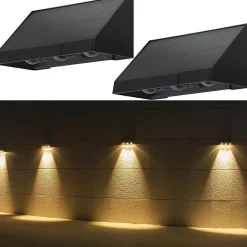Applique Murale Solaire D'extérieur à LED 3000k Pour Clôture Terrasse Balcon Jardin Escaliers