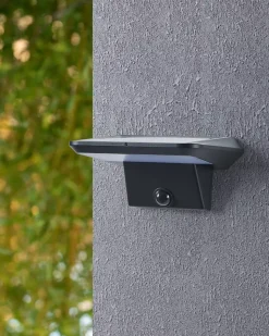 Applique murale solaire Porrassa LED intégrée 800 lms IP44 Eglo noir