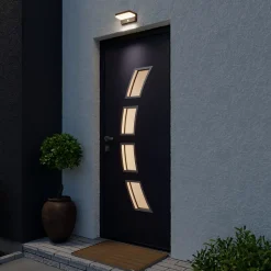 Applique murale solaire rectangulaire Woodruff 300 lms IP54 Goodhome noir