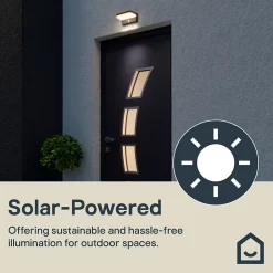 Applique murale solaire rectangulaire Woodruff 300 lms IP54 Goodhome noir