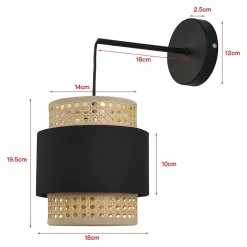 Applique murale Southampton 36 x 30 x 18 cm noir beige lux.pro