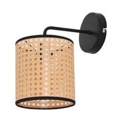 Applique murale Southend effet rotin 25 x 17 x 16 cm noir beige lux.pro