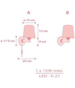 Applique murale Star Light Lumière Étoilée rose