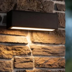 Applique murale SUTTON en aluminium avec LED intégré - Noir - Lucide