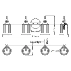 Applique murale Swell 4 lumières