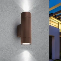 Applique Murale Étanche Extérieur GRANADA Cuivre 2xGU10 Simplicité et Sécurité Lumineuse