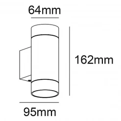 Applique Murale Étanche Extérieur GRANADA Cuivre 2xGU10 Simplicité et Sécurité Lumineuse