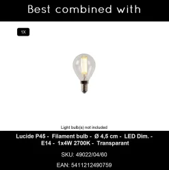 Applique murale TASMAN en papier avec 1xE14 - Naturel - Lucide